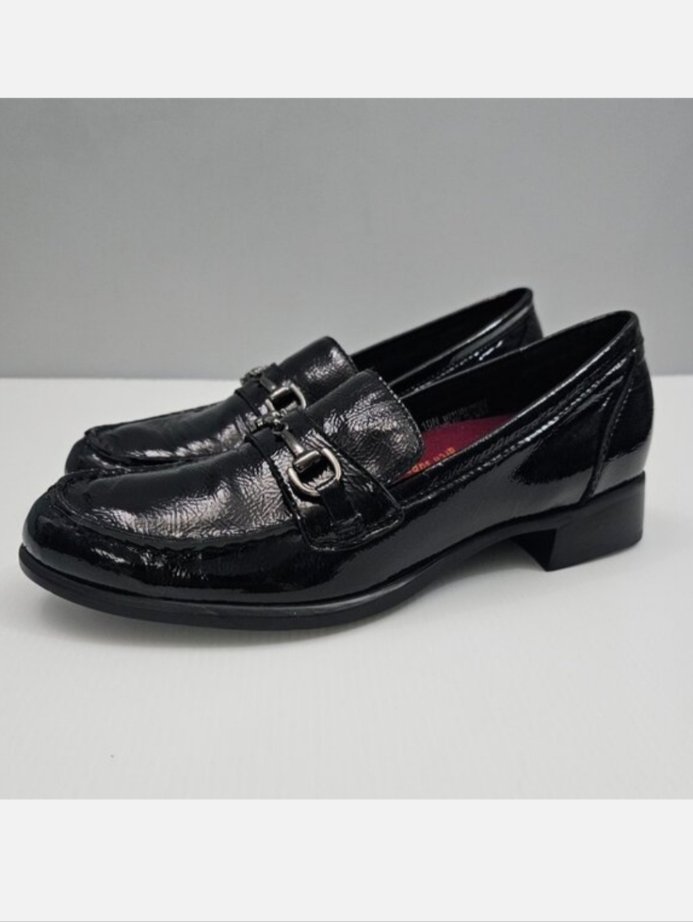 Munro Gryffin Horsebit Loafer Black Patent Leather Comfort Womens 10 NARROW